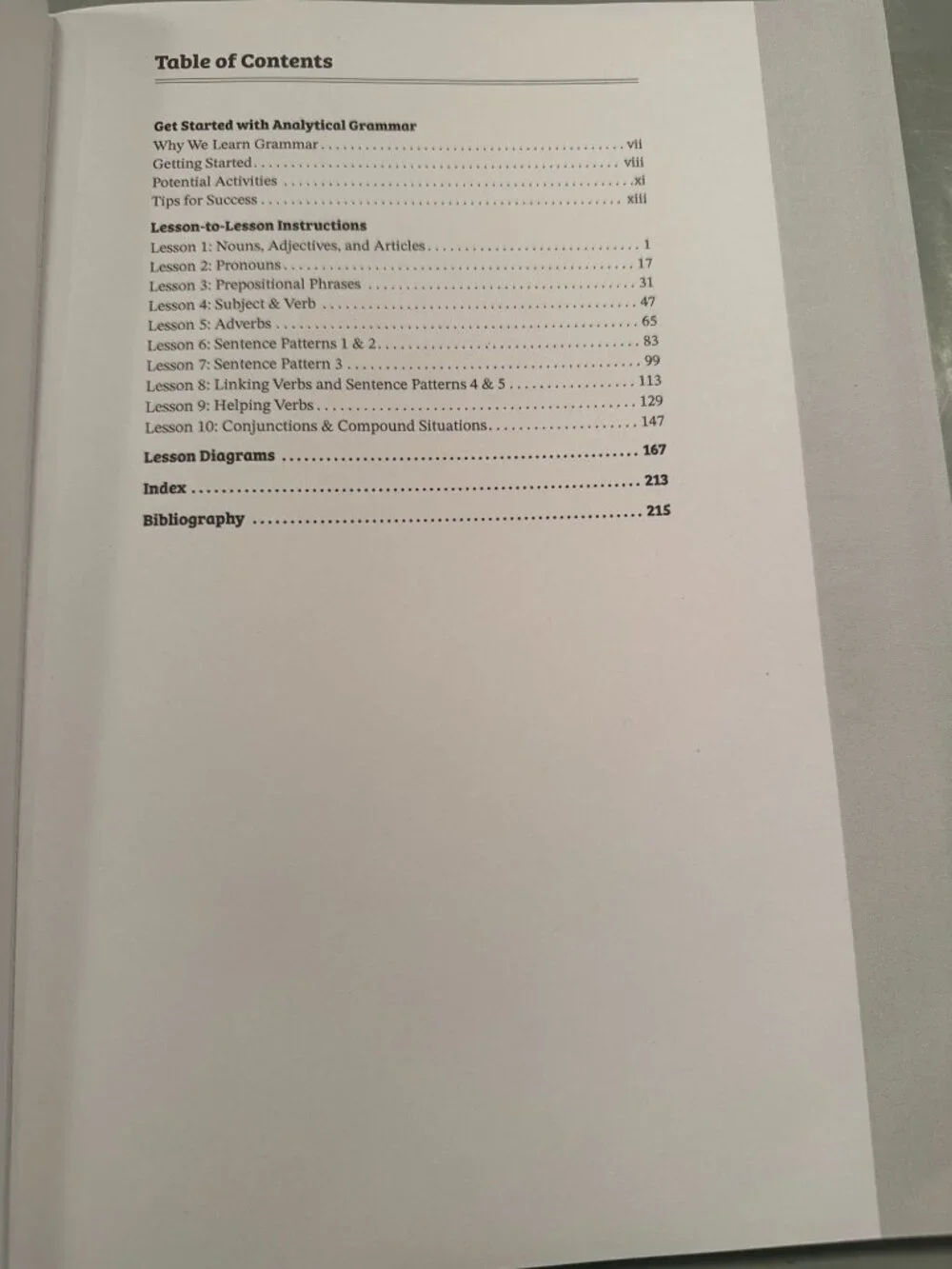 Analytical Grammar Level 3 Instructor Handbook Parts Of Speech Demme Learning